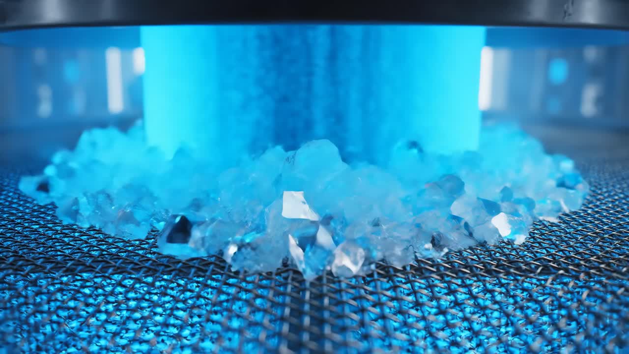 крупный план кристаллов льда