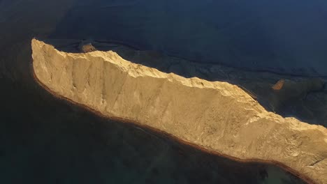 aerial view of coastal cliff