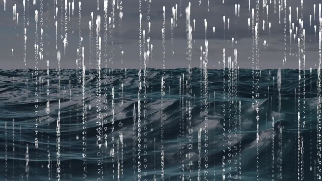 해상에서 바이너리 코딩의 애니메이션