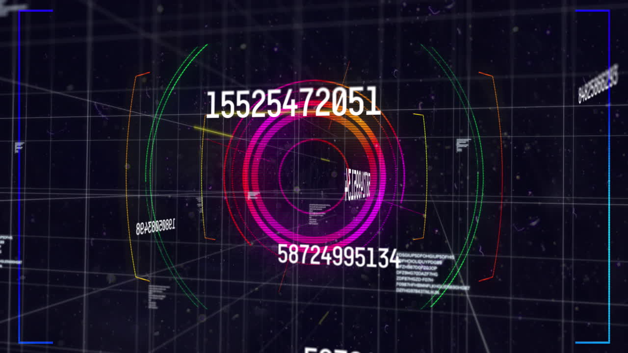 animación del escaneo del alcance y el procesamiento de datos financieros
