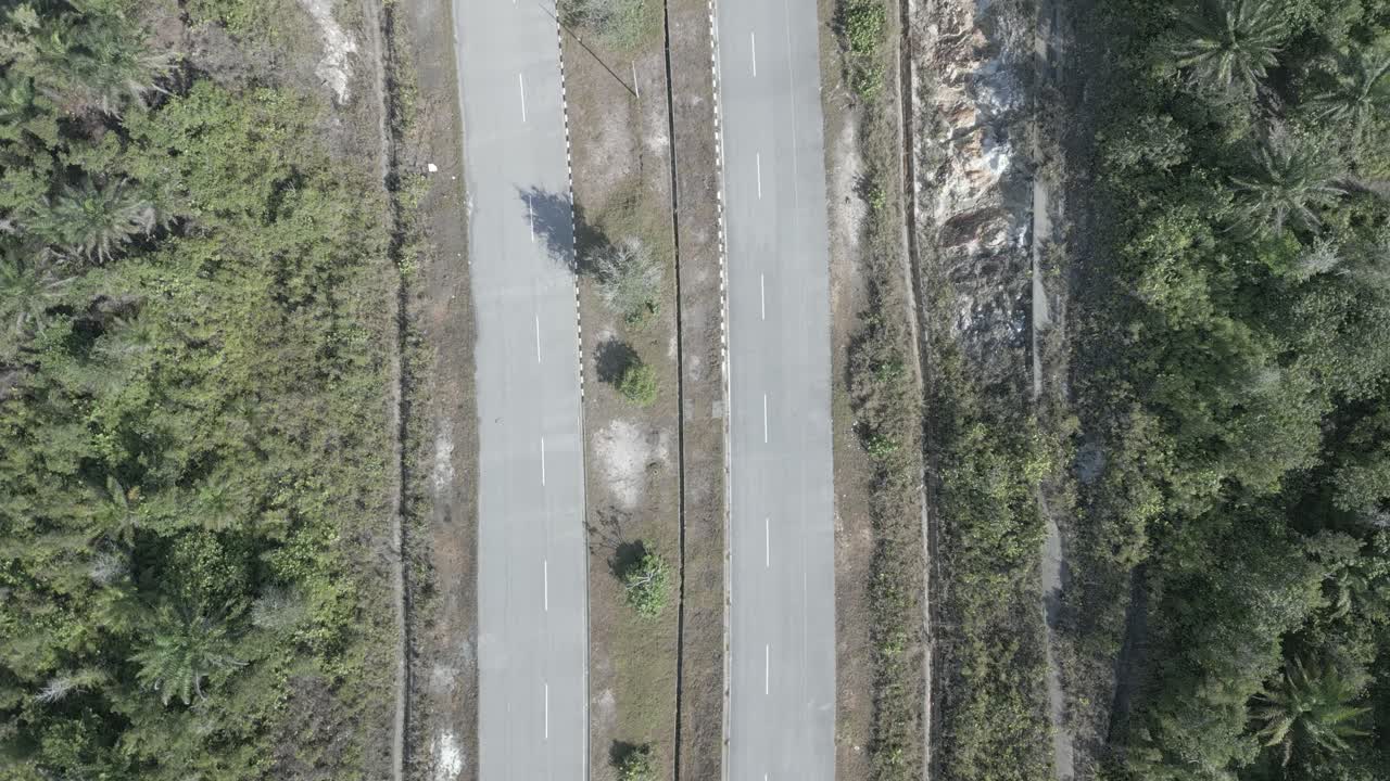 Beautiful Aerial Drone View At Matang Fac Highway This Road Lead to Sempadi Costal Road,Facing Green Forest And Mount Serapi Kuching,Borneo