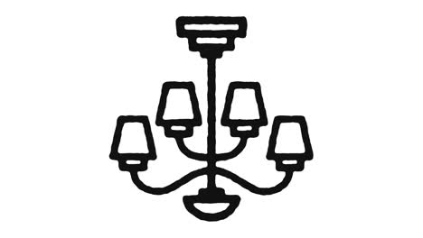 chandelier icon animation footage & alpha channel
