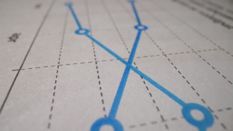 close-up of a line graph displaying data trends