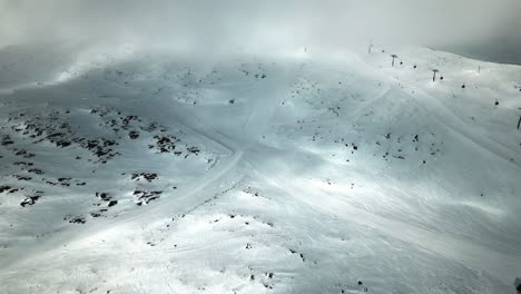 magical lightrays in the slopes, drone shot