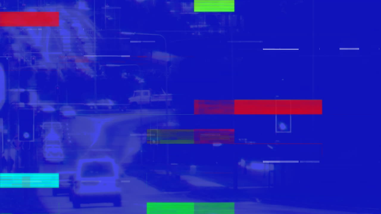 tráfico por carretera en la ciudad en azul