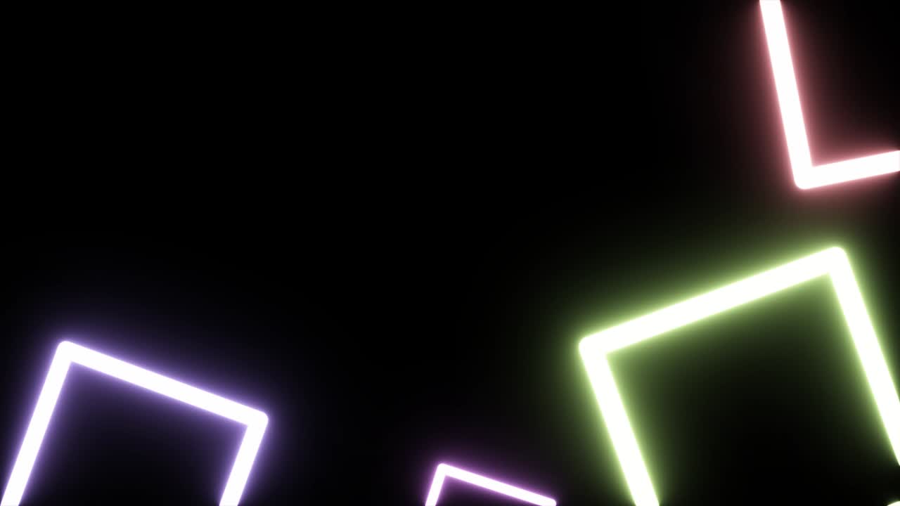 fondo de neón brillante. luces parpadeantes de forma cuadrada. 4k bucle sin costuras animado