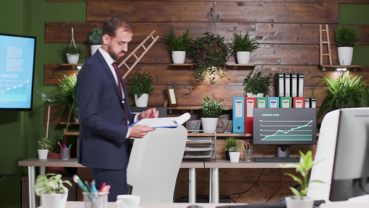 A businessman in an office setting