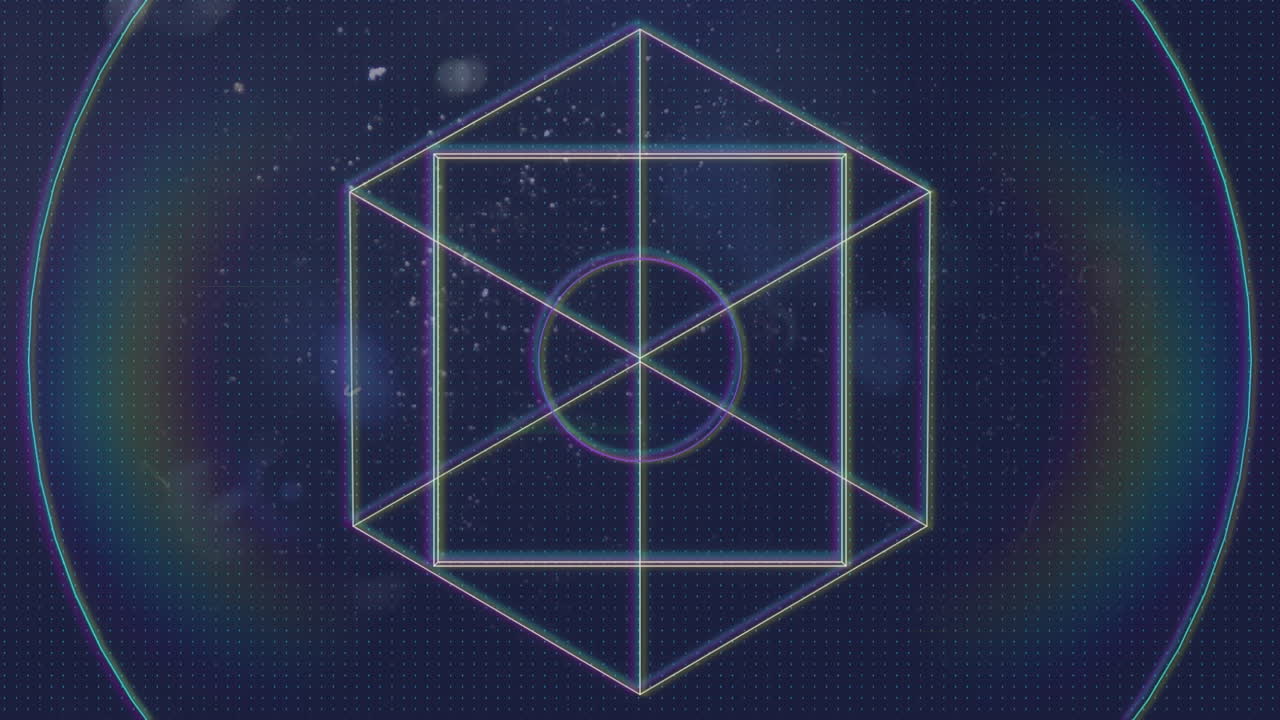 파란색 배경 위의 프리즘 위의  ⁇ 색의 애니메이션