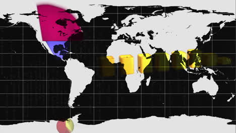 diagrams appearing on a white world map