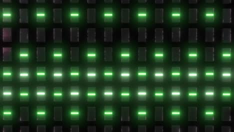 abstract green light pattern on a dark panel wall