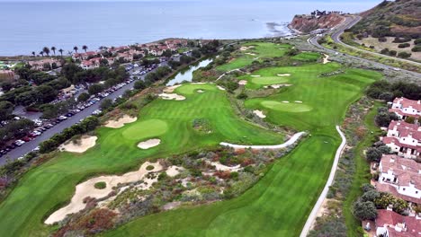 the links at terranea is nine-hole, rancho palos verdes, california oceanfront golf course - aerial flyover