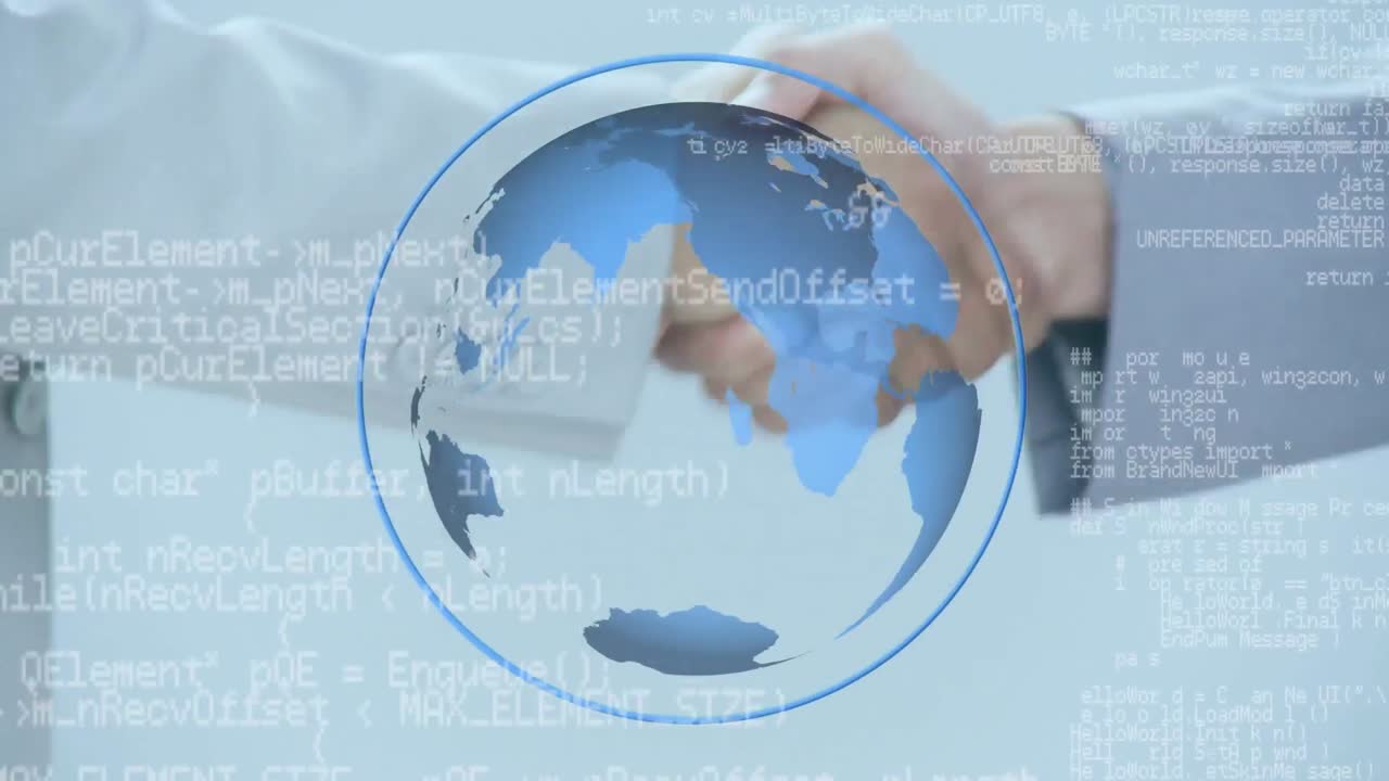 사업가 들 과 프로그램 코드 가 들어 있는 지구