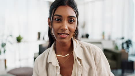 Office,-video-call-and-face-of-woman-listening