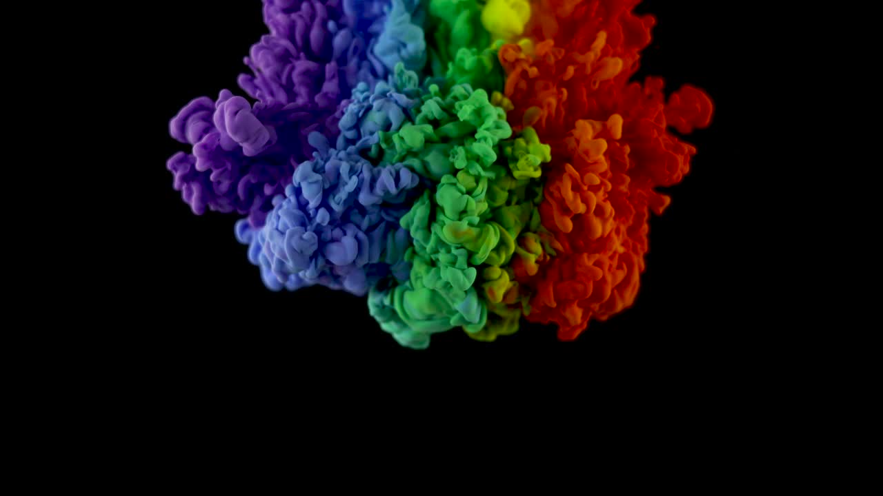 una nube de pintura de arco iris