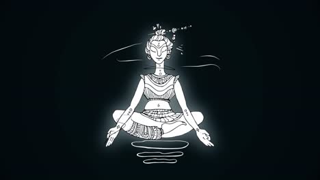 floating meditating figure