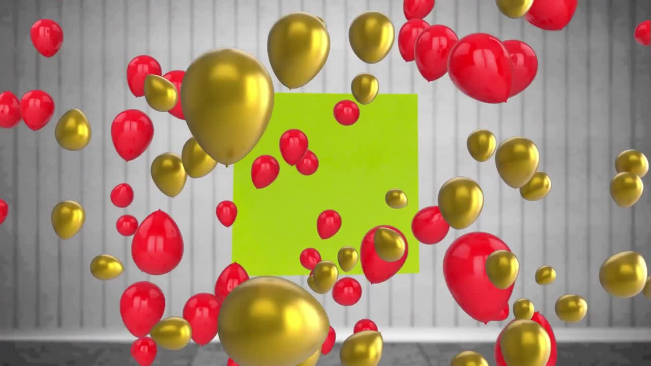 efecto de papel ardiente sobre varios globos flotando sobre una nota de nota verde sobre un fondo gris