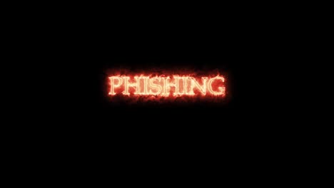 phishing written with fire. loop