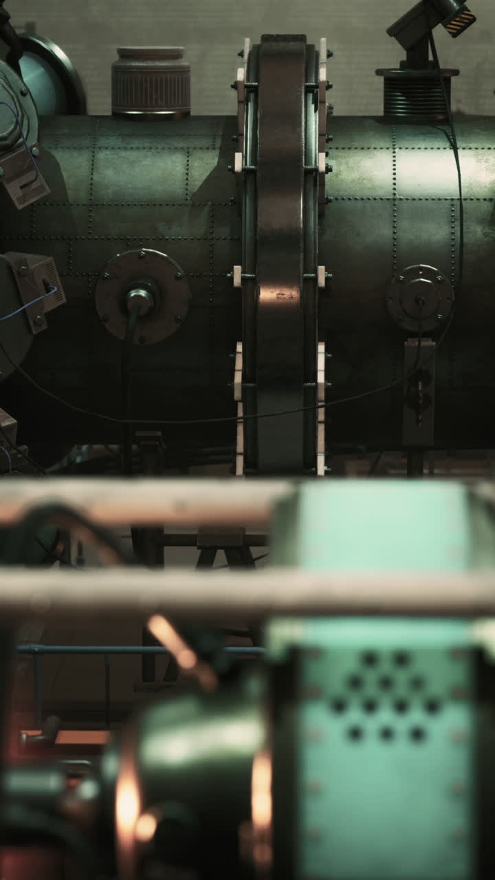 Close-up of Large Industrial Machine in a Factory Setting
