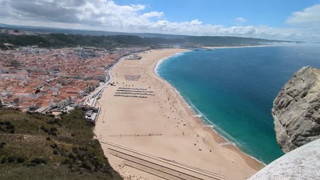 nazare beach and town from the sitio viewpoint