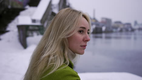 woman sitting on the dock outdoors