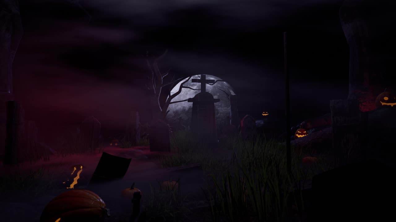 animación de fondo de la noche de halloween, video en 4k
