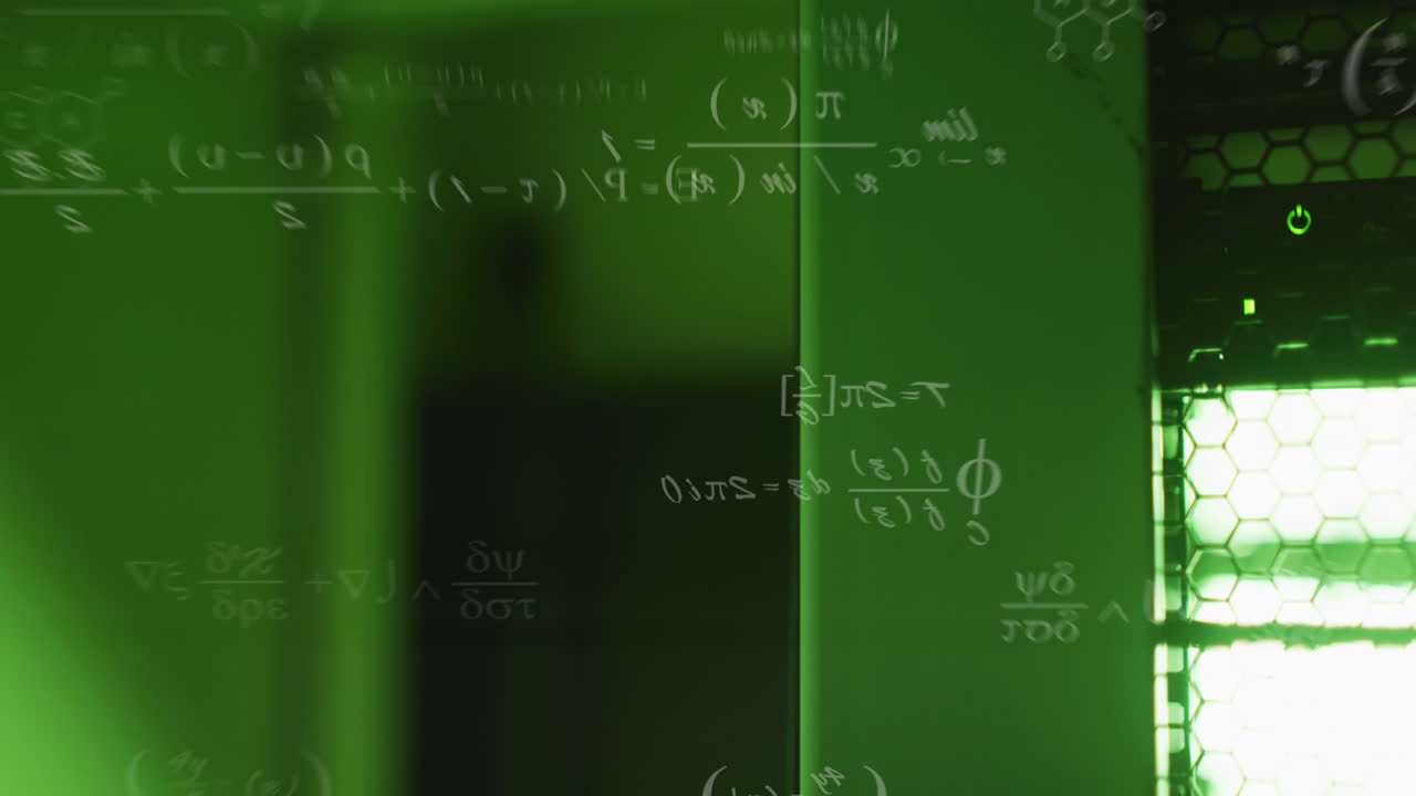 animación del procesamiento de datos a través de servidores informáticos