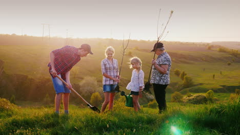 for several generations the family plants a tree in a picturesque place