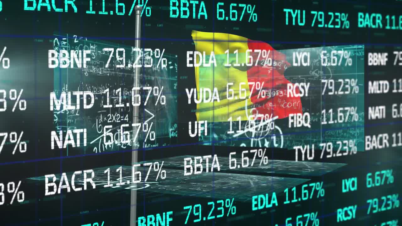 벨기에의  ⁇ 발 위의 데이터 처리 애니메이션