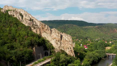 beautiful rock formation "ritlite" with trail rail passing through them