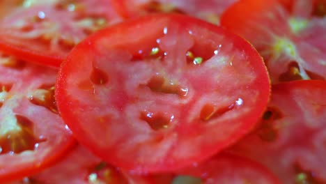 tomato vegetable slices rotating