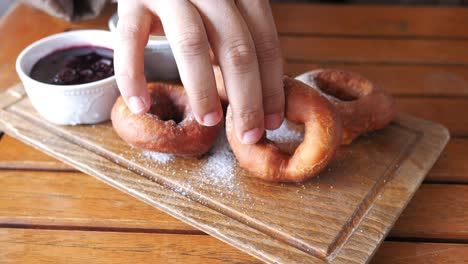 donuts with jam and butter