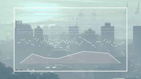 Animación-De-La-Interfaz-Con-Procesamiento-De-Datos-Frente-A-La-Vista-Aérea-Del-Paisaje-Urbano