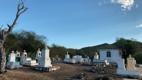 old graves in el triunfo municipal cemetery, baja, mexico