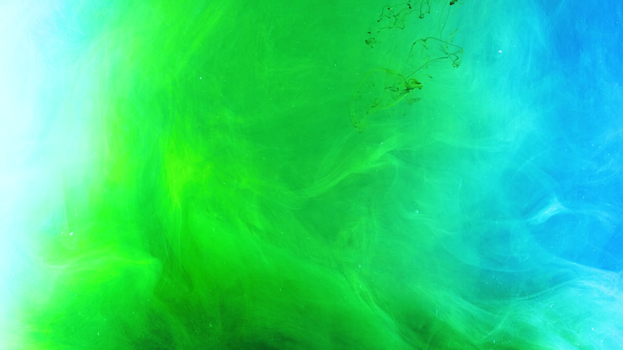 borrón de tinta verde y azul abstracto