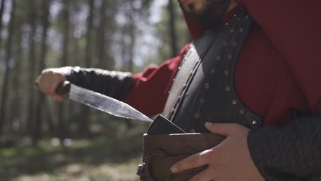 close-up sword.