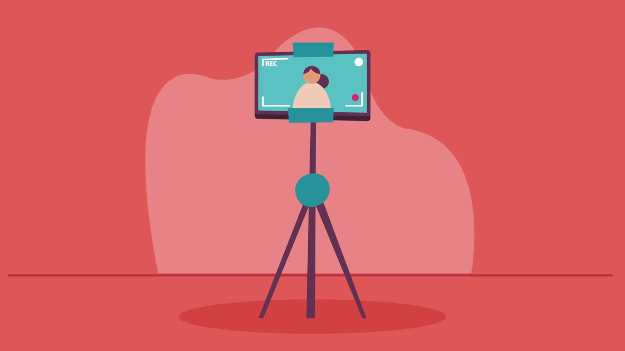 vloger femenina en la animación de los teléfonos inteligentes