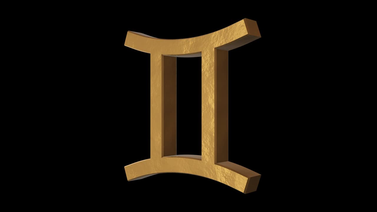 el signo del zodiaco gemini. oro metálico. canal alfa