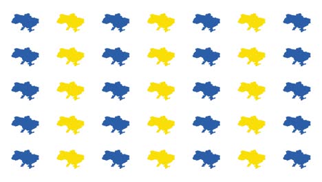 yellow and blue ukraine country map animated pattern on a white background. simple politic motion graphic seamless loop background