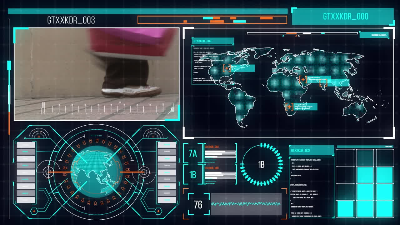 검은색 배경에 데이터 처리의 애니메이션