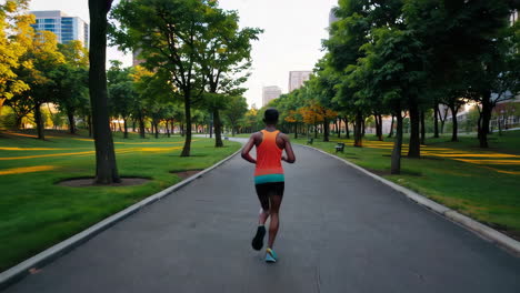 runner in a city park