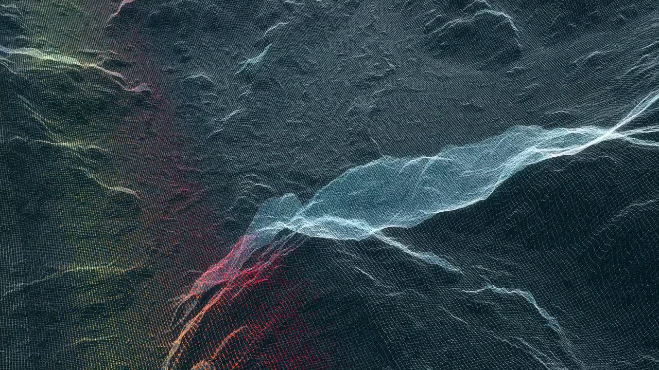 Glow digital landscape. Technology Concept. Interface element