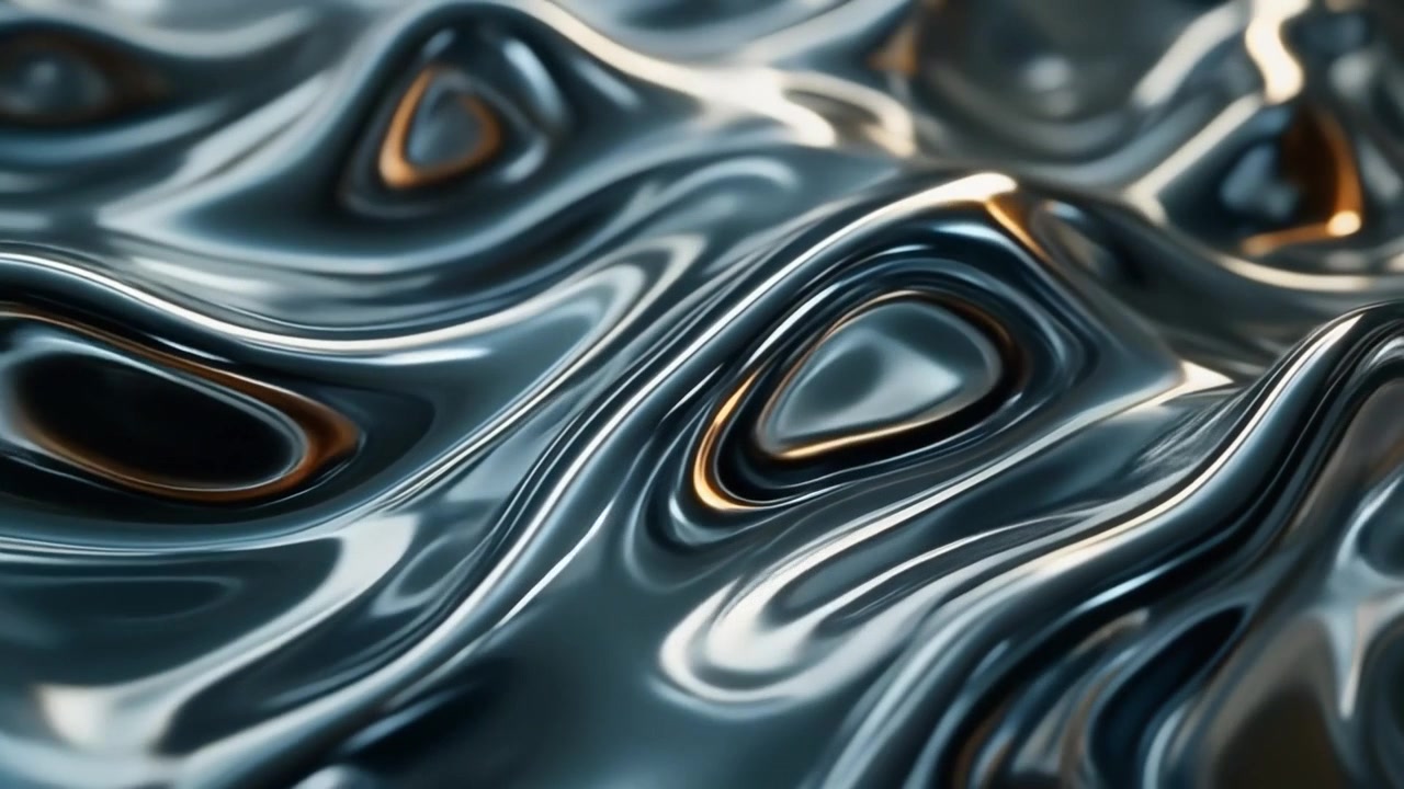 Abstract Liquid Metal Surface with Rippling Waves