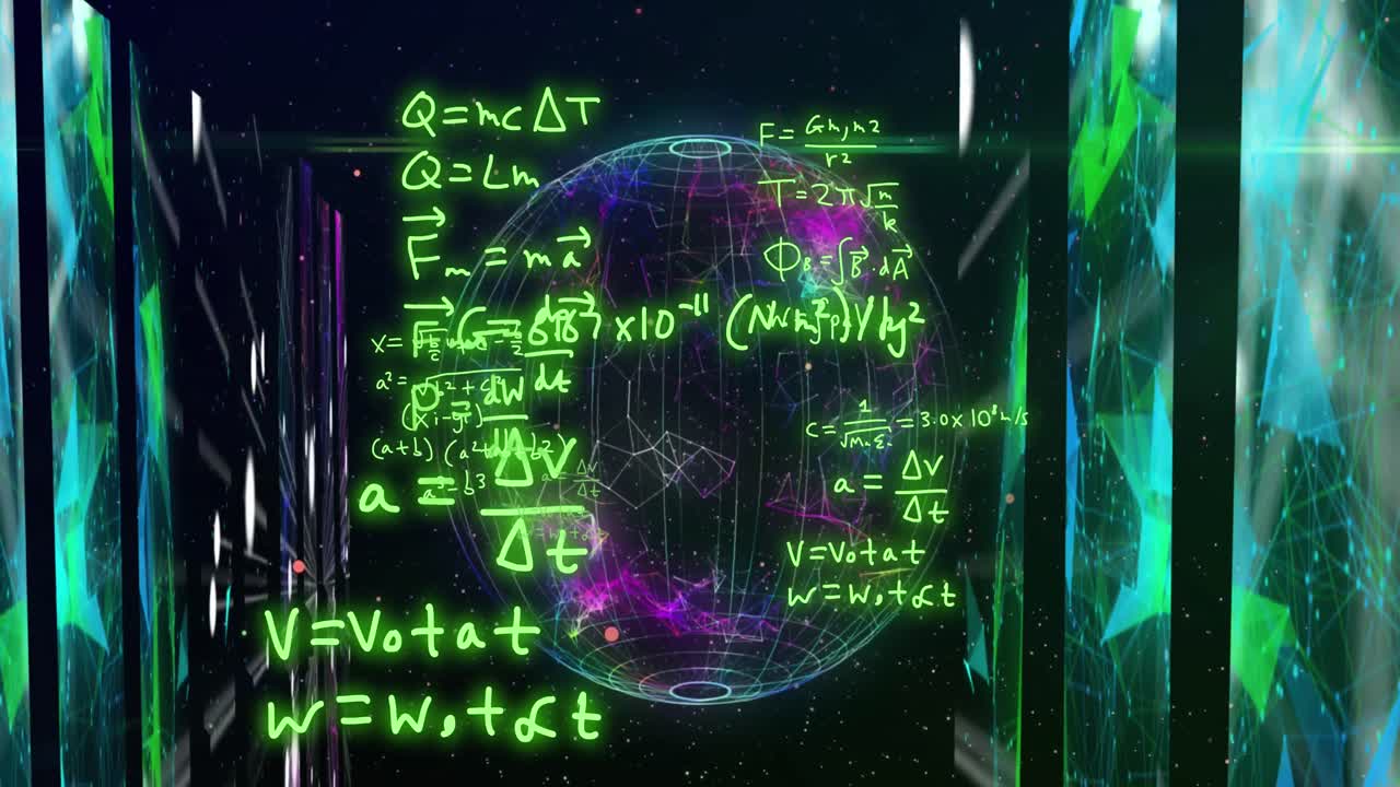 Animation of mathematical formulae and scientific data processing over globe