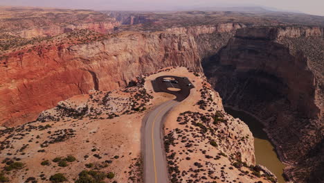 Aerial View of Scenic Canyon Road and Parking Area