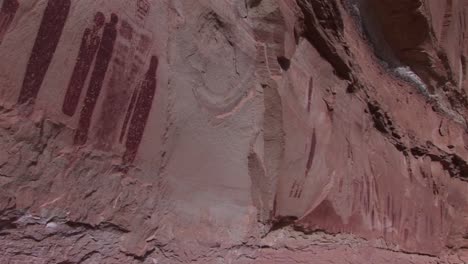 Panleft-across-American-Indian-petroglyphs-on-a-canyon-wall