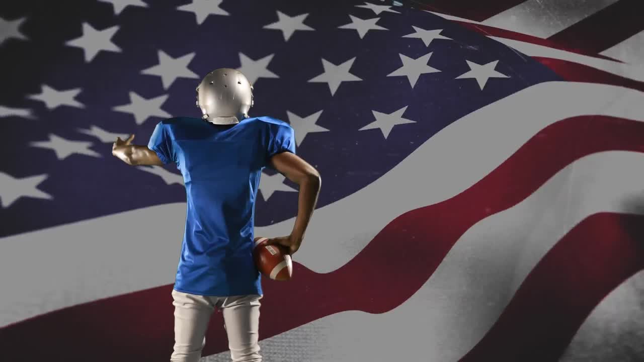 atleta de fútbol americano haciendo hype