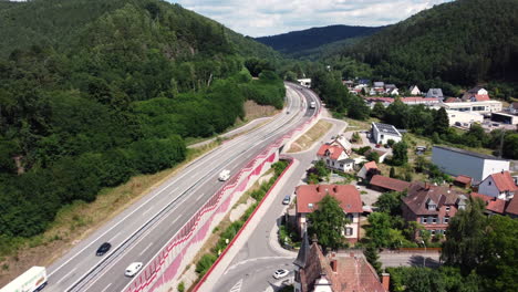 highway and village aerial view