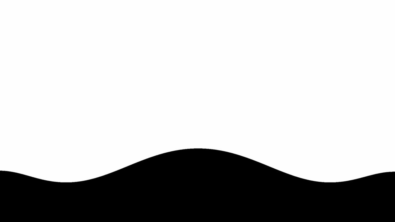 Abstract black ball jump forward into the water waves. Animation of black ink dot shape on white background. Seamless looping. Video animated background.