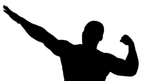 Muscular-silhouette-of-man-gesturing