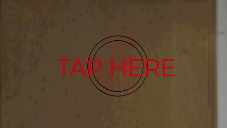 animación de neón toque aquí texto sobre fondo texturizado